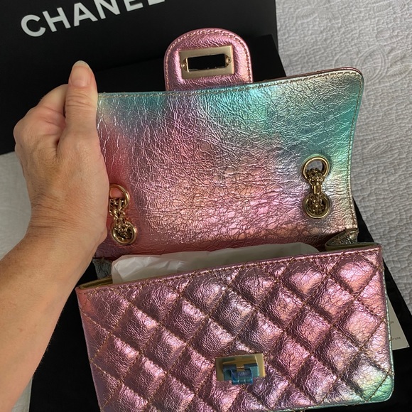 ‼️SOLD‼️NEW 20A CHANEL REISSUE 2.55 RAINBOW MINI - Picture 11 of 14